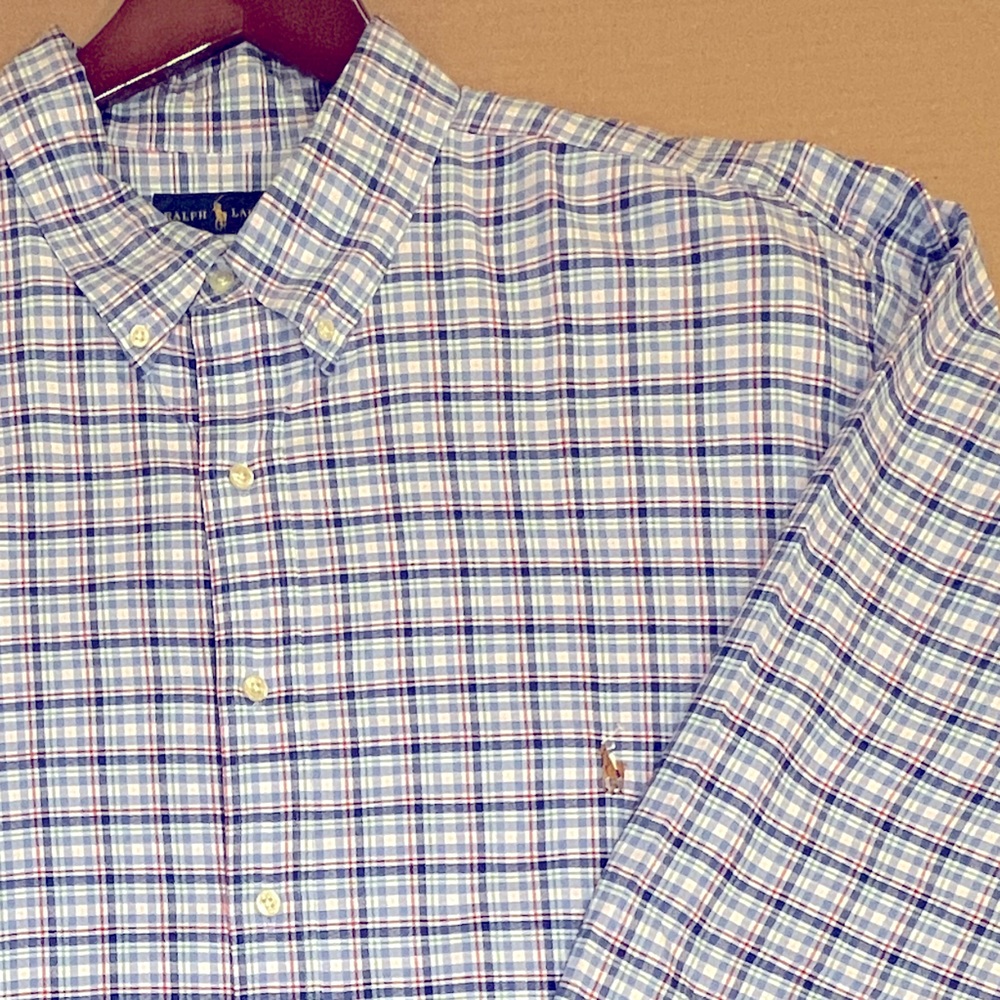 Polo Ralph Lauren Multi Tattersall Plaid Oxford Sport Shirt - 2XLT
